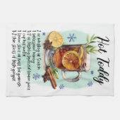 Heet Toddy Recept Kerstmis recept ontwerp Theedoek (Horizontaal)