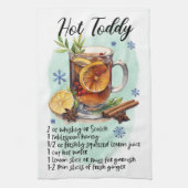 Heet Toddy Recept Kerstmis recept ontwerp Theedoek (Verticaal)