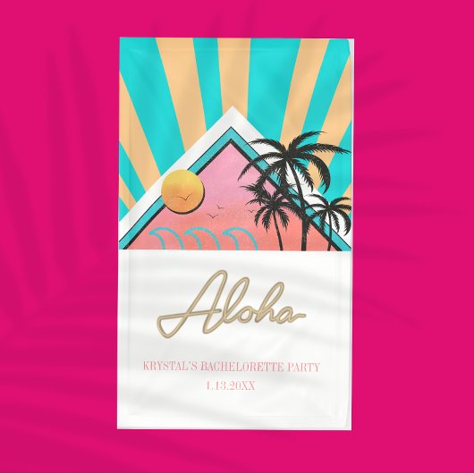 Heet Tropisch Strand Bachelorette-feest Neon Spandoek