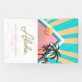 Heet Tropisch Strand Bachelorette-feest Neon Spandoek (Horizontaal)