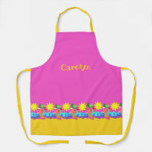 Heet tropisch strand, roze en geel, gepersonalisee schort (Voorkant)