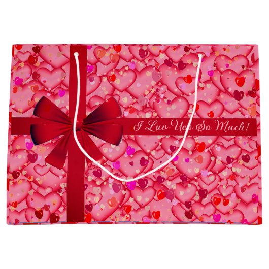 Heet Valentijn Love Large Gift Bag Groot Cadeauzakje (Voorkant)