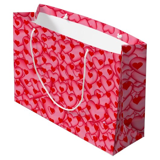 Heet Valentijn Love Large Gift Bag Groot Cadeauzakje (Achterkant Gekanteld)