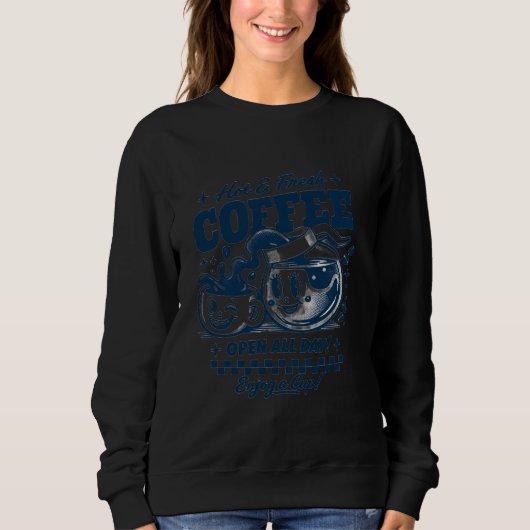 ☕ Heet & Vers Koffie – Retro Chill T-shirt (Voorkant)