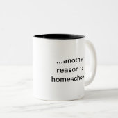 Heet, verse koffie..., ...een andere reden om thui tweekleurige koffiemok (Voorkant rechts)