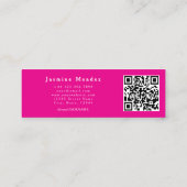 Heet Vibrant Roze Wimpertechnicus Foto Qr Mini Visitekaartje (Achterkant)