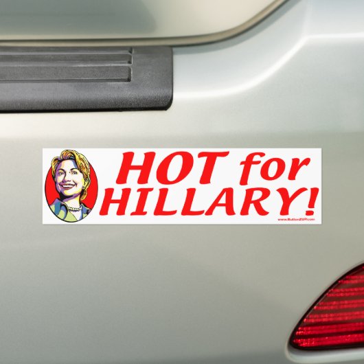 Heet voor Hillary! Bumpersticker (Op auto)
