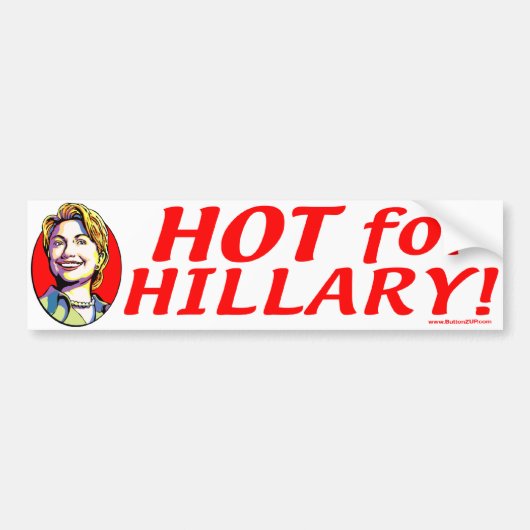 Heet voor Hillary! Bumpersticker (Voorkant)