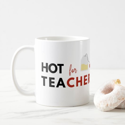 Heet voor leraar Hete thee Grappig Koffiemok (Met donut)