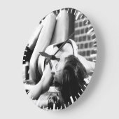 Heet Vrouw Fitness Meisje Grote Klok (Hoek)