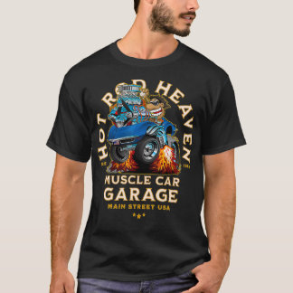 Heet Warmgewalste spieren Auto Garage USA Klassiek T-shirt