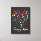 Heet witte kleurrijke regenbooghartkunst canvas afdruk (Voorkant)