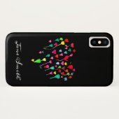 Heet witte kleurrijke regenbooghartkunst Case-Mate iPhone case (Achterkant (horizontaal))