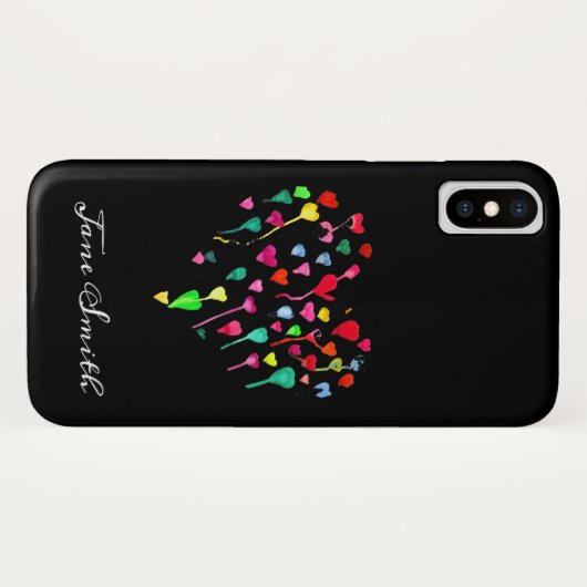 Heet witte kleurrijke regenbooghartkunst Case-Mate iPhone case (Achterkant (horizontaal))