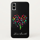 Heet witte kleurrijke regenbooghartkunst Case-Mate iPhone case (Achterkant)