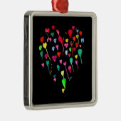 Heet witte kleurrijke regenbooghartkunst metalen ornament (Rechts)