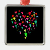 Heet witte kleurrijke regenbooghartkunst metalen ornament (Voorkant)