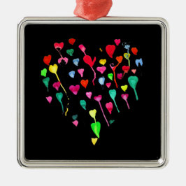 Heet witte kleurrijke regenbooghartkunst metalen ornament