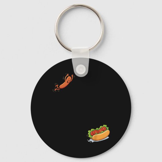 Heet worstspringende worst in broodje grappig BBQ  Sleutelhanger (Voorkant)