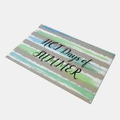 Heet Zomer Blauw Grijs Groen Waterverf Stripes Deurmat (Schuin)