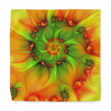 Heet Zomer Groen Oranje Abstract Kleurrijk Fractaa