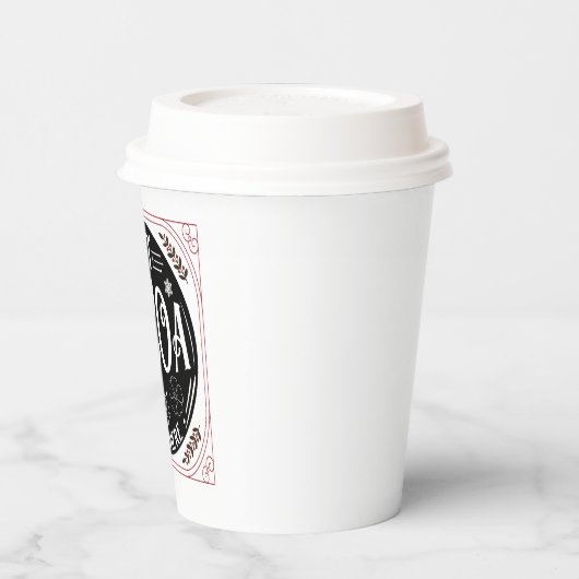 Heetcaca heeft hier kerstfeest gehad papieren bekers (Links)