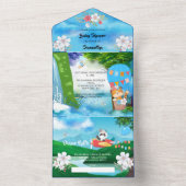 Heetluchtballon voor pilotenvliegers all in one uitnodiging (Binnen)