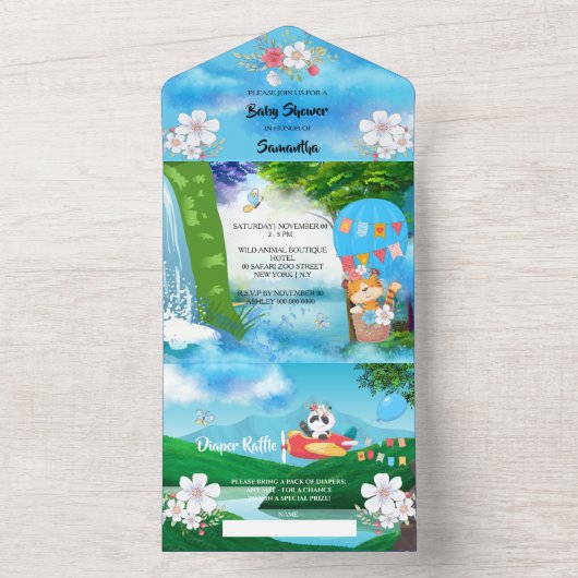 Heetluchtballon voor pilotenvliegers all in one uitnodiging (Binnen)