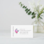 Heetroze waterverf bloemen visitekaartje (Staand voorkant)