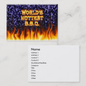 Heetste BBQ van de wereld brand en vlammen blauw Visitekaartje (Voorkant / Achterkant)
