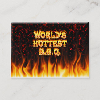 Heetste BBQ van de wereld brand en vlammen rood Visitekaartje
