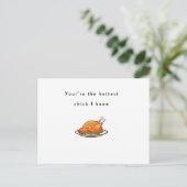 Heetste chick ik ken, kip grappig humoristisch cit briefkaart (Staand voorkant)