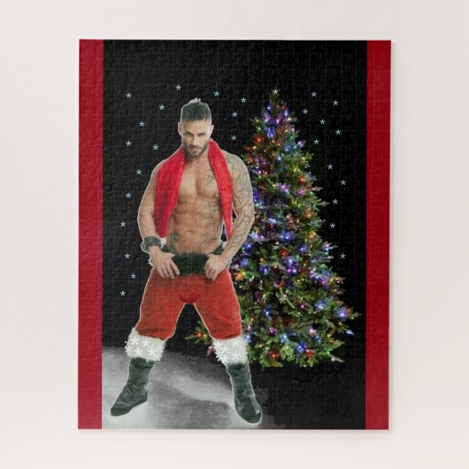 Heetste Hunk Buff Kerstmis Legpuzzel (Verticaal)