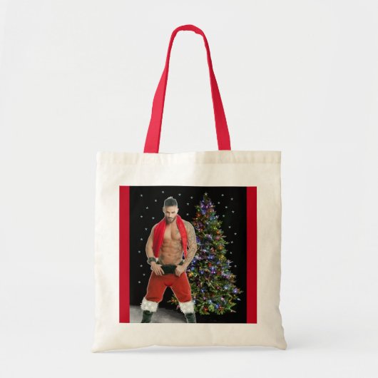 Heetste Hunk Buff Kerstmis Tote Bag (Voorkant)