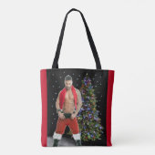 Heetste Hunk Buff Kerstmis Tote Bag (Achterkant)