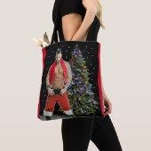 Heetste Hunk Buff Kerstmis Tote Bag (Dichtbij)