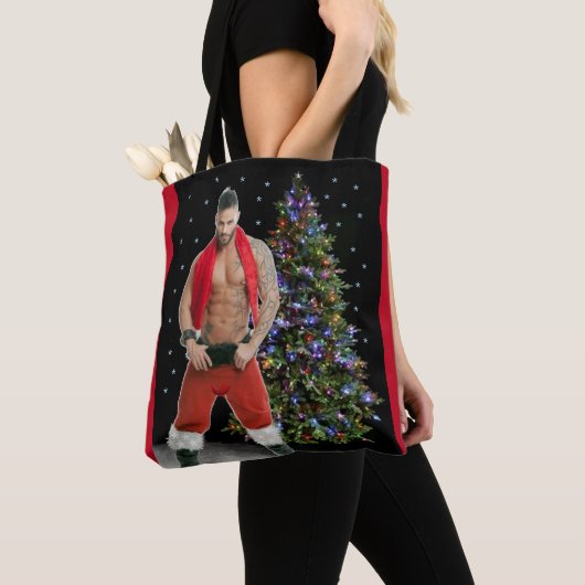 Heetste Hunk Buff Kerstmis Tote Bag (Dichtbij)