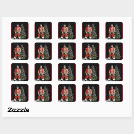 Heetste Hunk Buff Kerstmis Vierkante Sticker