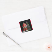 Heetste Hunk Buff Kerstmis Vierkante Sticker (Envelop)