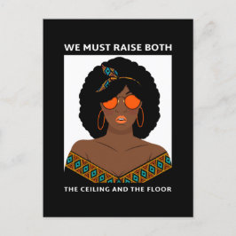 Hef de plafondvloer aan met de rechten van de vrou briefkaart