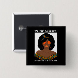 Hef de plafondvloer aan met de rechten van de vrou vierkante button 5,1 cm