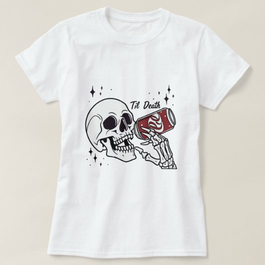 Hef een glas naar het hiernamaals met deze gedurfd t-shirt (Design voorkant)