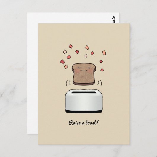 "Hef een toast op!" Briefkaart (Voorkant / Achterkant)
