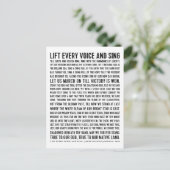 Hef elke stem en het Zing Zwarte gedicht van de Ge Briefkaart (Staand voorkant)