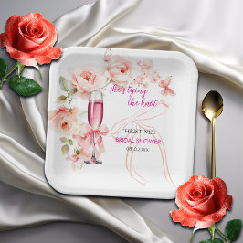 Hef het glas omhoog Ze bindt het knoop Vrijgezelle Papieren Bordje