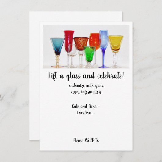 "Hef het Glas" Uitnodiging (Voorkant / Achterkant)