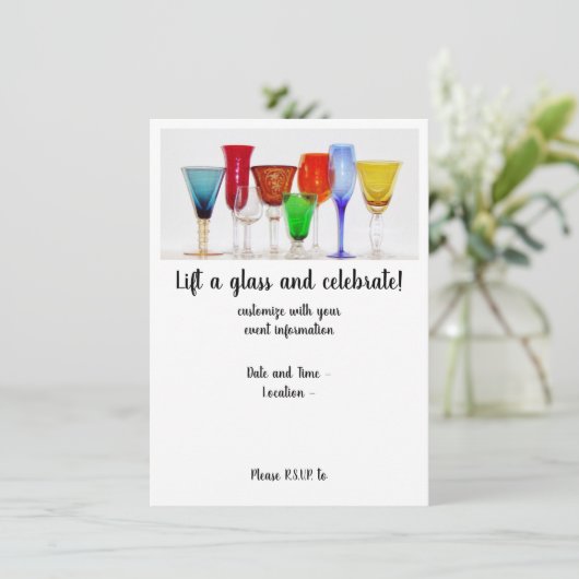 "Hef het Glas" Uitnodiging (Staand voorkant)