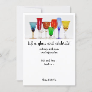 "Hef het glas" uitnodiging