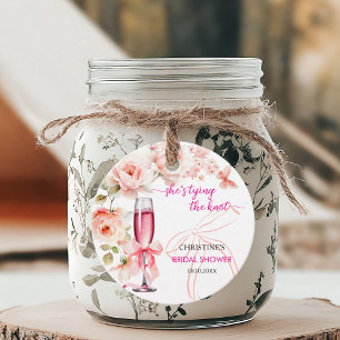 Hef het Glas Zij Krijgt de Knoop Bruidsfeest Bedankjes Labels