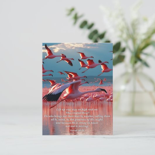 Hef je ogen op naar de hoge God en het scheppingsv Briefkaart (Staand voorkant)